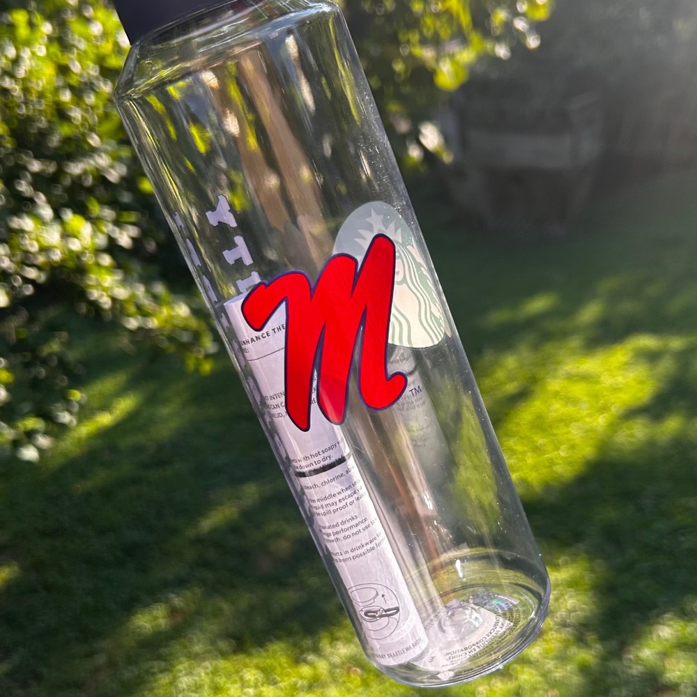 Starbucks‎ Water Bottle University of Mississippi 24oz Clear Ole Miss Gameday